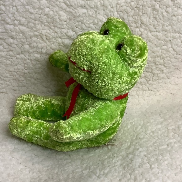 GANZ 10 inch Green Plush Frog Stuffed Animal Toy - Picture 2 of 5